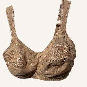 Amoena Tan Bra with Supportive Straps and Floral Design‎